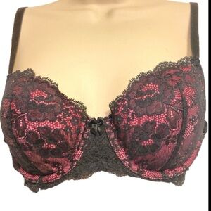 VICTORIAS SECRET Dream Angels Lined Demi Lace Padded Floral Lace Bra Wom…